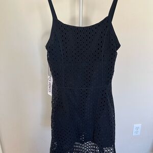 GIGI C Black Eyelet Mini Dress